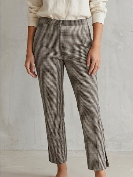 Theory Cl Straight Ivory Dale Portland Plaid Stretch Wool Crop Pants 2